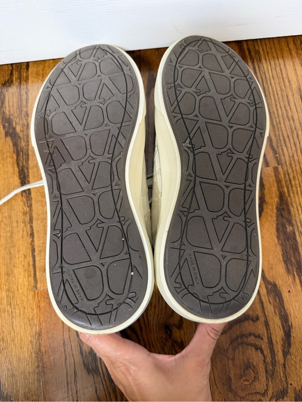 Valentino Platform Canvas Sneakers in Cream - Picture 5 of 6